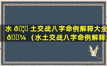 水 🦍 土交战八字命例解释大全 🐼 （水土交战八字命例解释大全及解释）